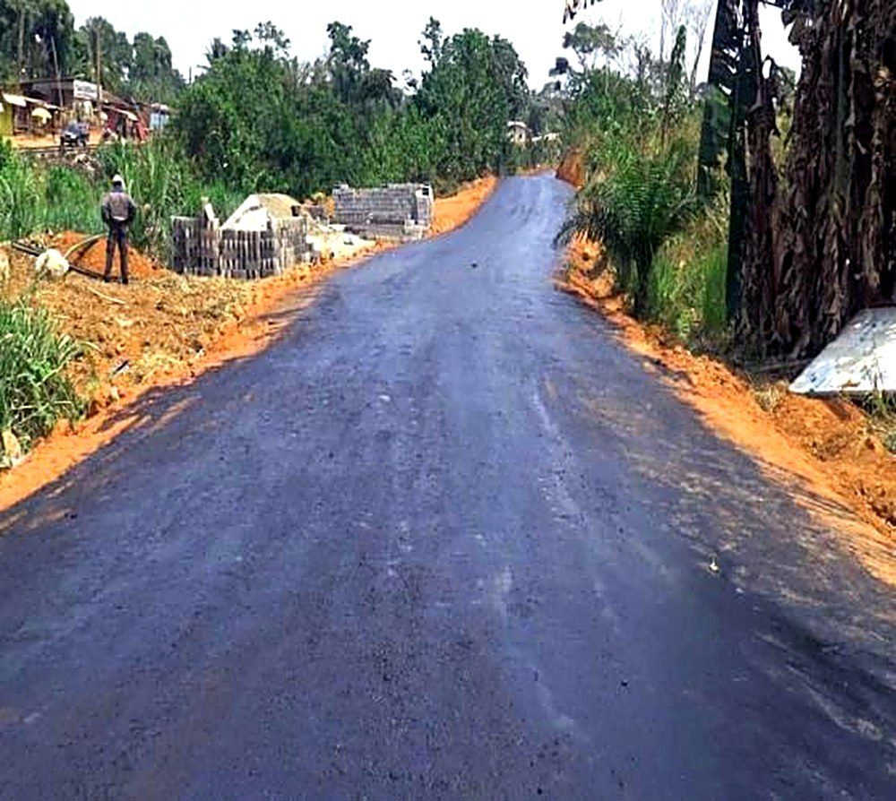Smoothed, treated rural road